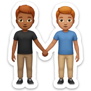 two affectionate Black men with ginger hair, holding hands sticker