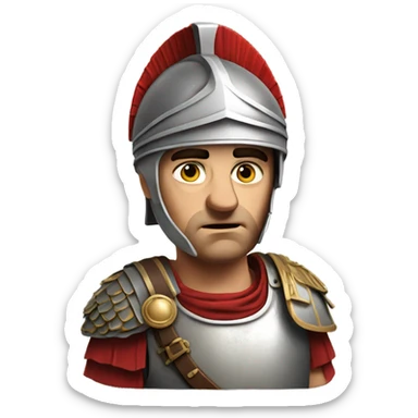 sad photorealistic Roman legionary sticker