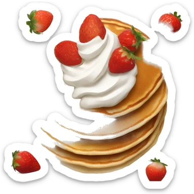 pancakes with strawberries and whipped cream  sticker