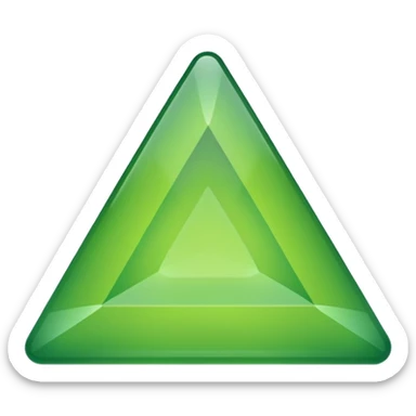 A green upside down triangle sticker