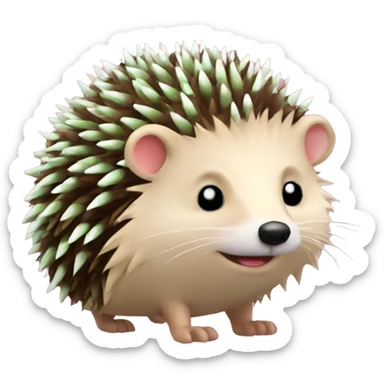 hedgehog with a peppermint sticker