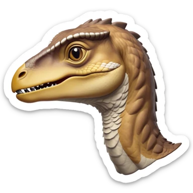 Beautiful and Majestic jurassic park Velociraptor Portrait Emoji, Head and body rendered in serene repose with a subtle, confident smile, showcasing a lithe, agile form with a refined, noble snout and eyes softly closed in tranquil contemplation, Simplified yet exquisitely endearing features, highly detailed, glowing with a soft, drowsy prehistoric light, high shine, relaxed and utterly majestic, stylized with an air of timeless dinosaur elegance, soft glowing outline, capturing the essence of a beautiful and majestic jurassic park Velociraptor that embodies the legendary spirit of jurassic park Park dynamics! sticker
