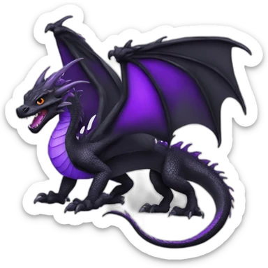 dragon black and purple sticker