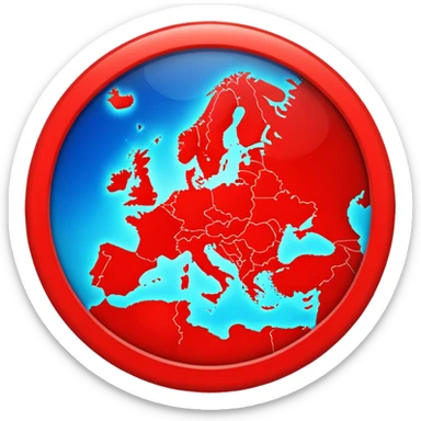 Europe map point  sticker