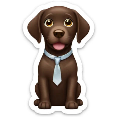 Chocolate lab puppy dancing a jazz show tune  sticker