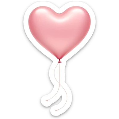 Cinematic tiny floating heart balloon, glossy and round, warm pink hues, slightly transparent with a soft glow, delicate string gently swaying, dreamy and adorable. sticker