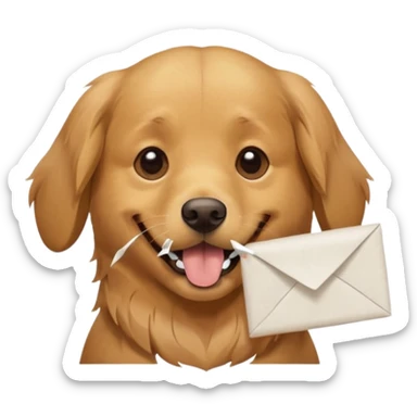 dog with chewed paper in mouth sticker