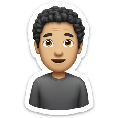 asian dad with curly black hair sticker