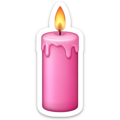 Pink candle light sticker