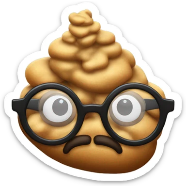 Pile of poop with horn-rim glasses  sticker