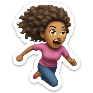 Crazy lady running in circles sticker