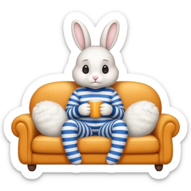 🐰🛋️🧦 Lazy cozy bunny sticker