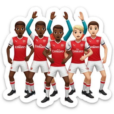 Arsenal fans dancing in Abuja sticker