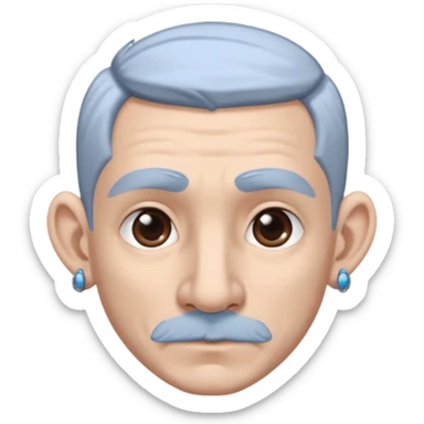 white-gray haired heavy blue tattooed big head accessory big nose mid size ear young sticker