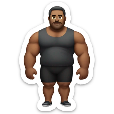 big massive man with a little bit of muscles but also  bit of belly fat sticker