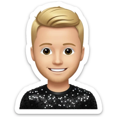 Nicky Byrne from Westlife with black sequin outfit sticker
