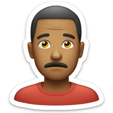 A circle emoji with a disappointed face sticker