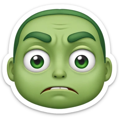 disgusted face with green tint sticker