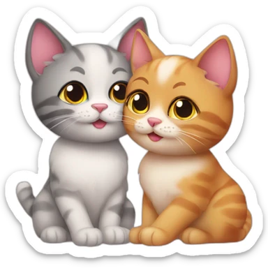 Two cute cats in love  sticker