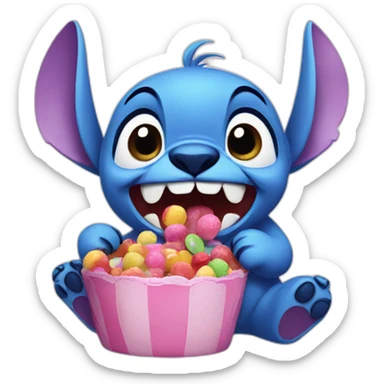 stitch eating candy sticker