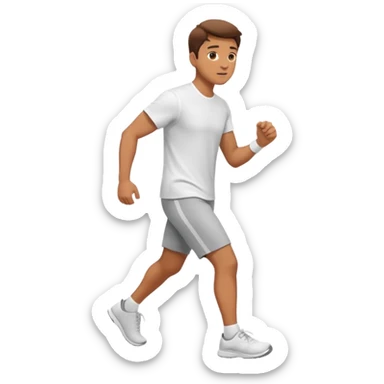 hombre caminando haciendo ejercicios con camisa sticker