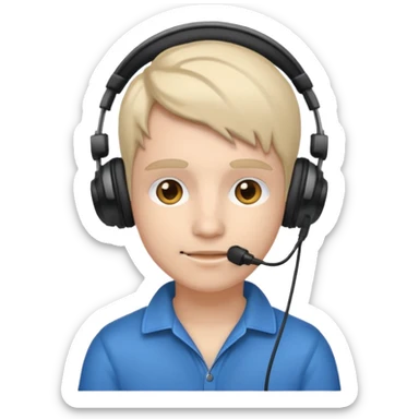 streamer wearing headphones sticker