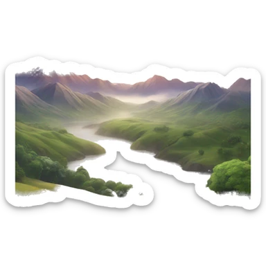 A beautiful landscape with a Beautiful sky sticker