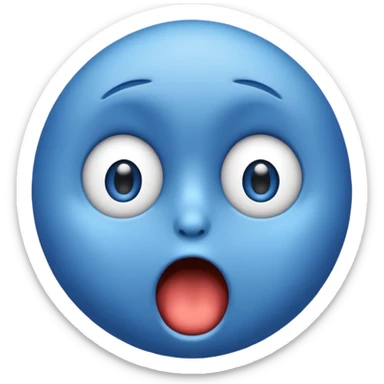 Blue emoji shocked sticker