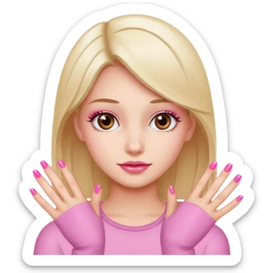 girl nails pink sticker