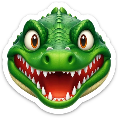 Un avion con cabina de cara de cocodrilo sticker