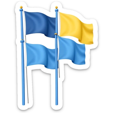 Nur drei Balken zur Seite oben blau in der Mitte weiß und dann unten gelb als  eine Flagge  sticker