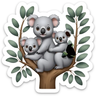 famille de koalas sticker