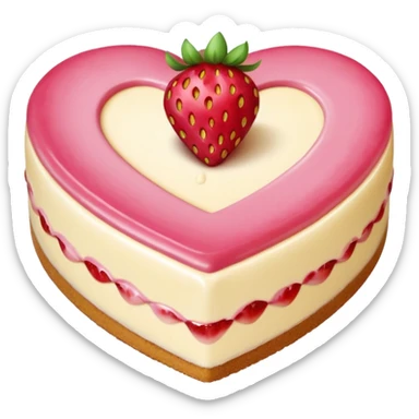 heart shaped strawberry cheesecake sticker
