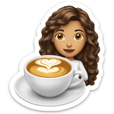Mulher cabelo loiro longo segurando café sticker
