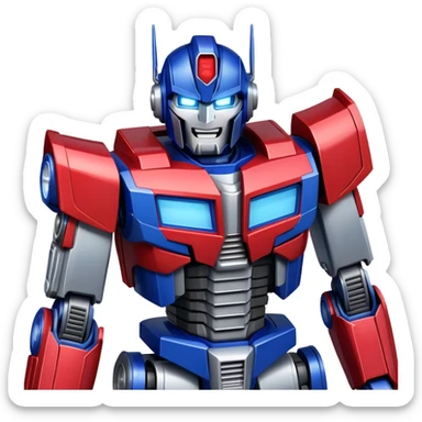 Optimus Prime robot from Transformers laughing sticker