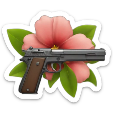 gun with a flower on the end sticker