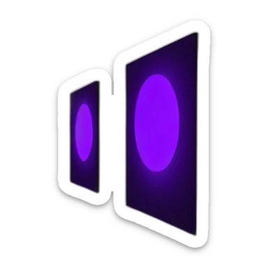 Nightclub entry hall with 3 large 2/3 circular purple and blue led lights in the entry hall way sticker