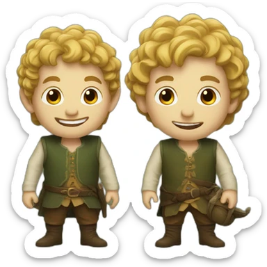 merry and pipin hobbits sticker