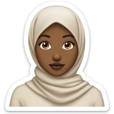 Hijabi brown girl with big lips and lashes  sticker