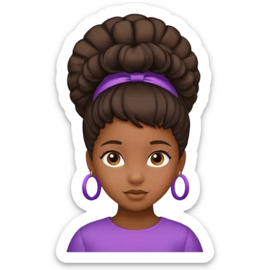 black girl kid with Bouffant sticker