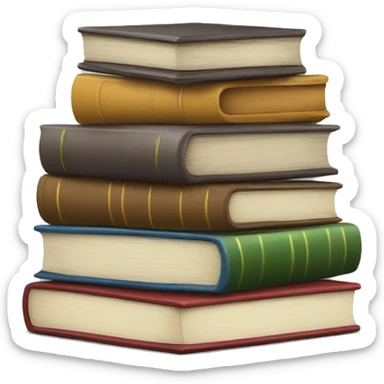 pile of books sticker