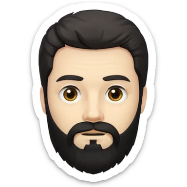 Hombre blanco con barba negra despeinado sticker