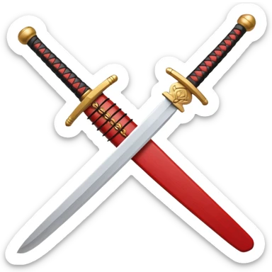 samurai training wooden sword sticker