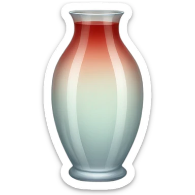 A translucent vase of glass that containing a reddish beverage inside sticker