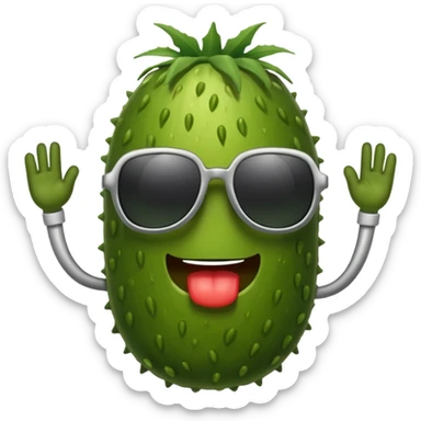 Pickle with sunglasses  sticker