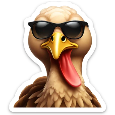 turkey with sunglasses sticker