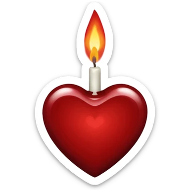 cute bow, heart, swan and candle emojis in deep reddish colour sticker