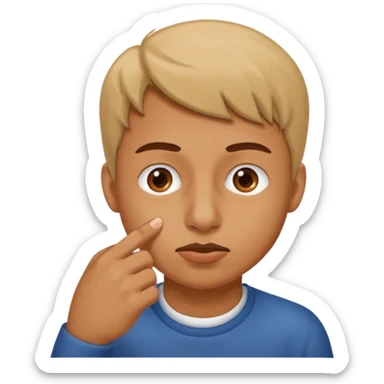 Thumb picking nose sticker