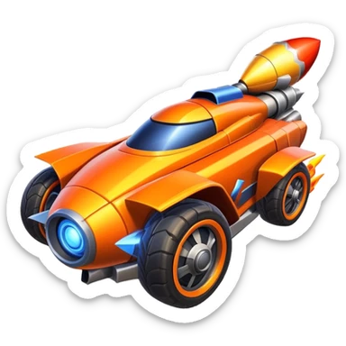 Rocket League car with rocket boost sticker