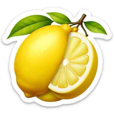 bright yellow lemon fruit (limone) sticker